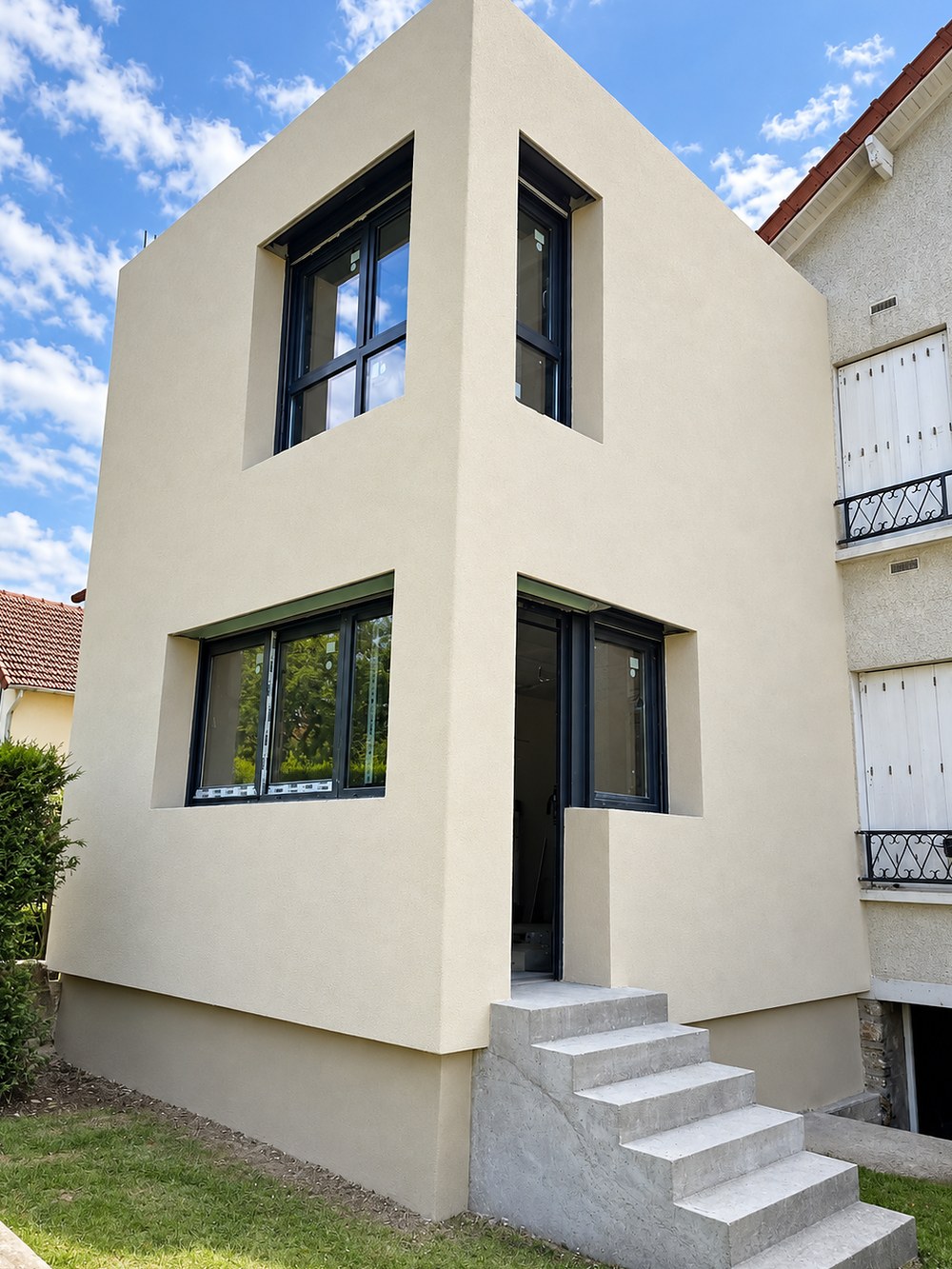 La même extension une fois la façade enduite
